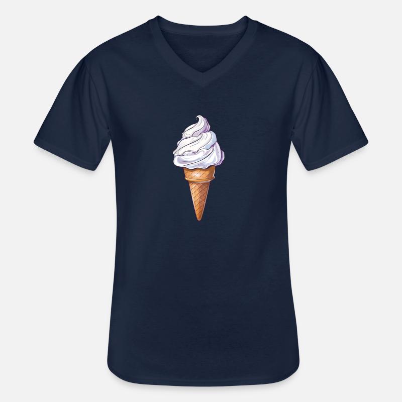 Sommersüße Eistüte Mit Sahnehäubchen - Männer-T-Shirt mit V-Ausschnitt - Navy