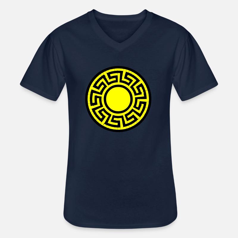 scheibe muster - Männer-T-Shirt mit V-Ausschnitt - Navy