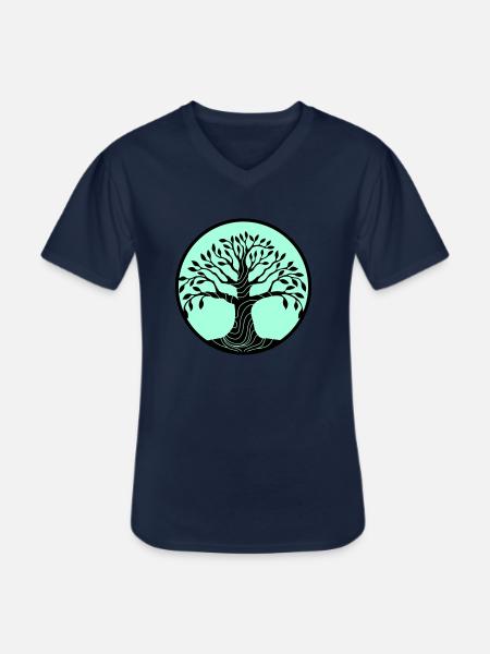 Tree of Life - Men's V-Neck T-Shirt - navy