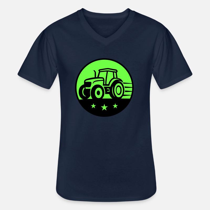 Traktor Farmer - Männer-T-Shirt mit V-Ausschnitt - Navy