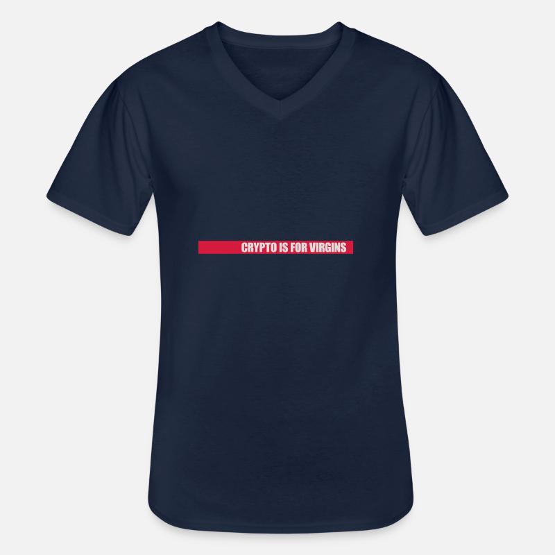 crypto is for virgins - Männer-T-Shirt mit V-Ausschnitt - Navy