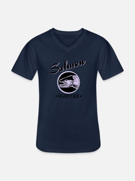 salmon hunter - Männer-T-Shirt mit V-Ausschnitt - Navy