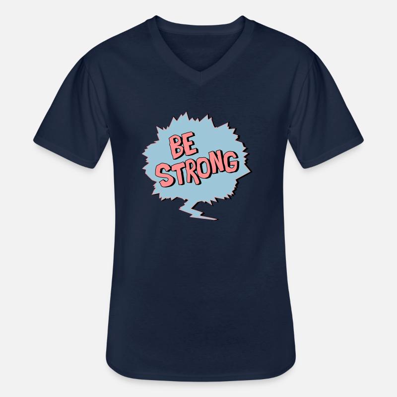 Be Strong - Männer-T-Shirt mit V-Ausschnitt - Navy