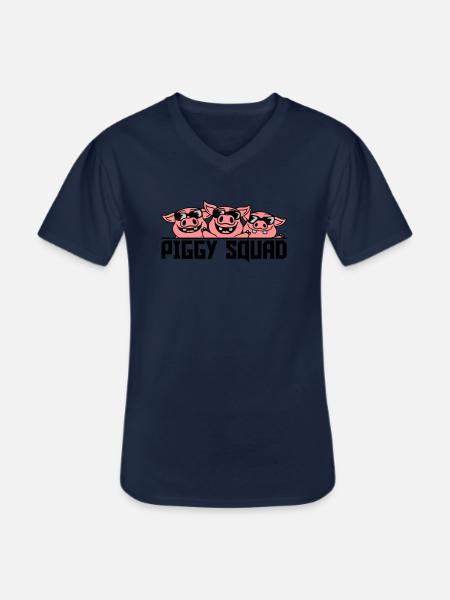 Crew Pig Piggy Squad - Men's V-Neck T-Shirt - navy