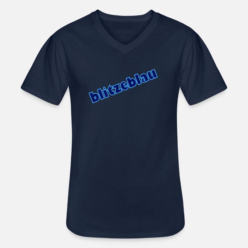 blitzeblau - Männer-T-Shirt mit V-Ausschnitt - Navy