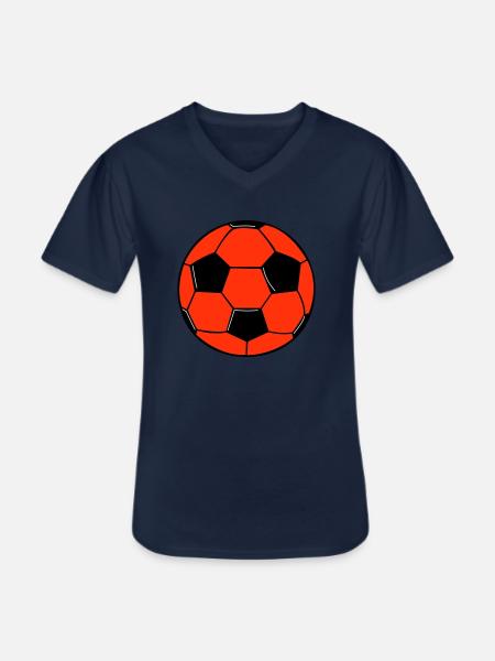 Fußball - Männer-T-Shirt mit V-Ausschnitt - Navy
