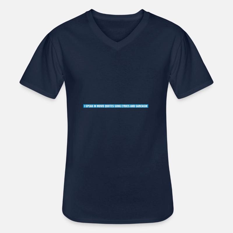 speak lyrics and sarcasm - Männer-T-Shirt mit V-Ausschnitt - Navy