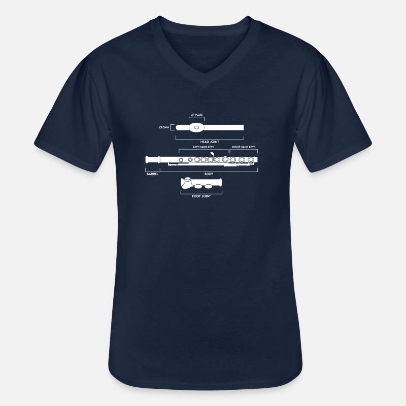 Flute Description Structure - Men's V-Neck T-Shirt - navy