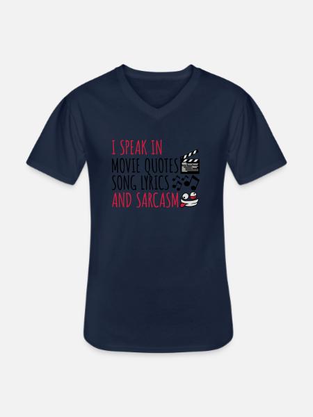 speak lyrics and sarcasm - Men's V-Neck T-Shirt - navy