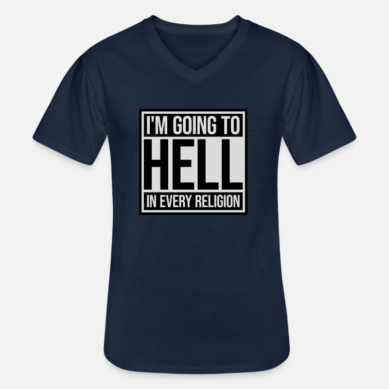 im going to hell - Männer-T-Shirt mit V-Ausschnitt - Navy