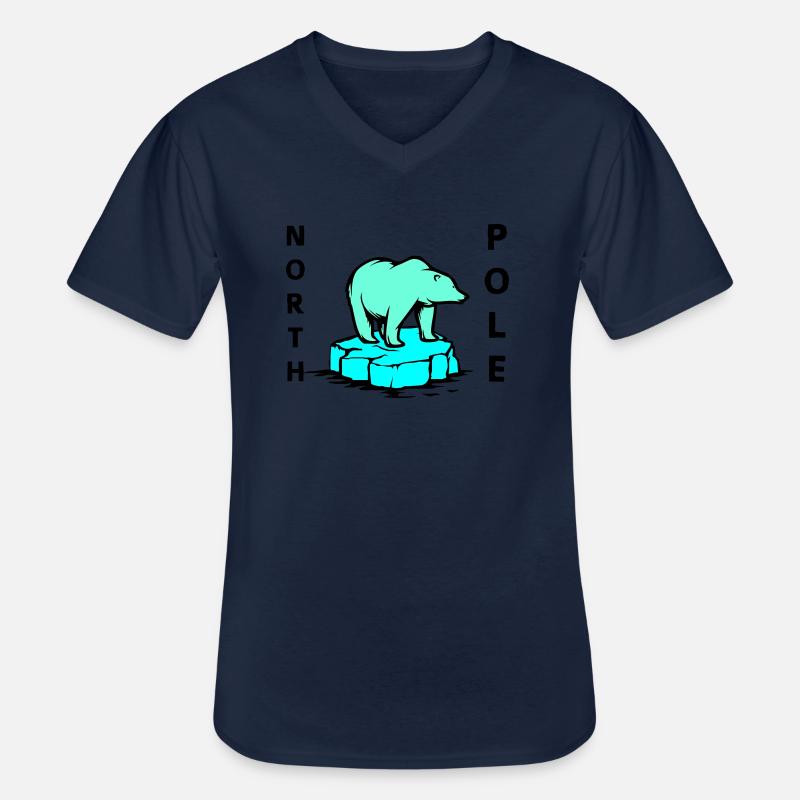 eisbär north pole - Männer-T-Shirt mit V-Ausschnitt - Navy