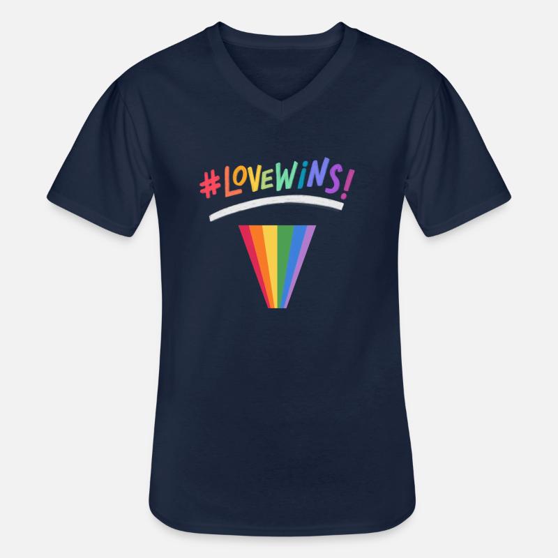 Csd Pride Tshirt - Männer-T-Shirt mit V-Ausschnitt - Navy