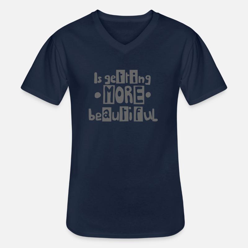 wird schöner grau - Männer-T-Shirt mit V-Ausschnitt - Navy