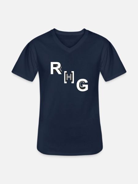 RHG-RH`GAU - Männer-T-Shirt mit V-Ausschnitt - Navy