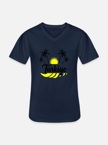 Türkiye - Men's V-Neck T-Shirt - navy