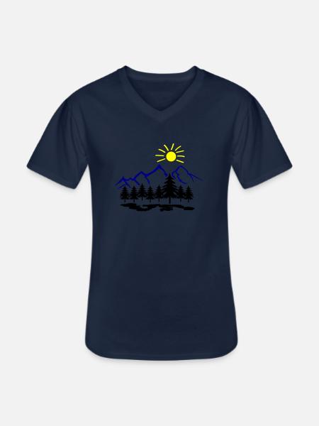 Nature Mountains - Men's V-Neck T-Shirt - navy