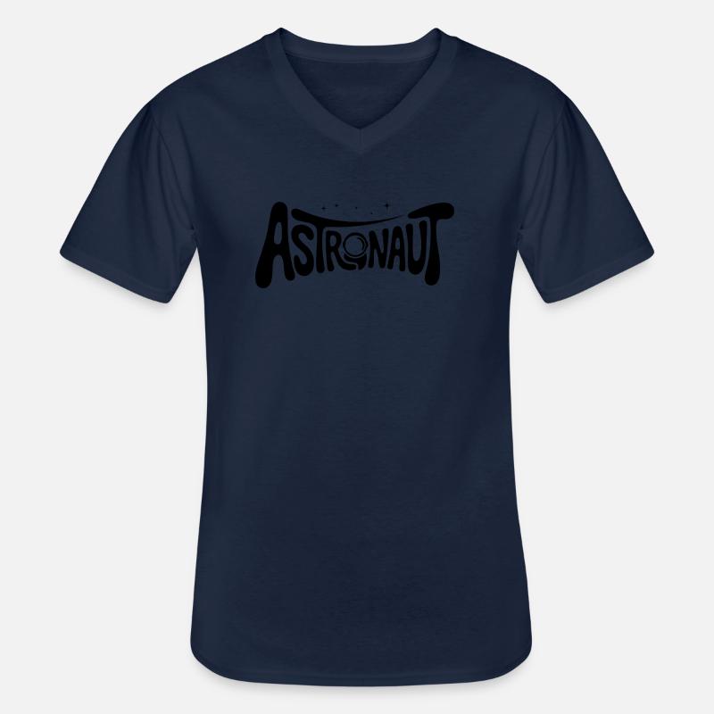 Astronaut - Cooles Astonomy-Logo - Männer-T-Shirt mit V-Ausschnitt - Navy