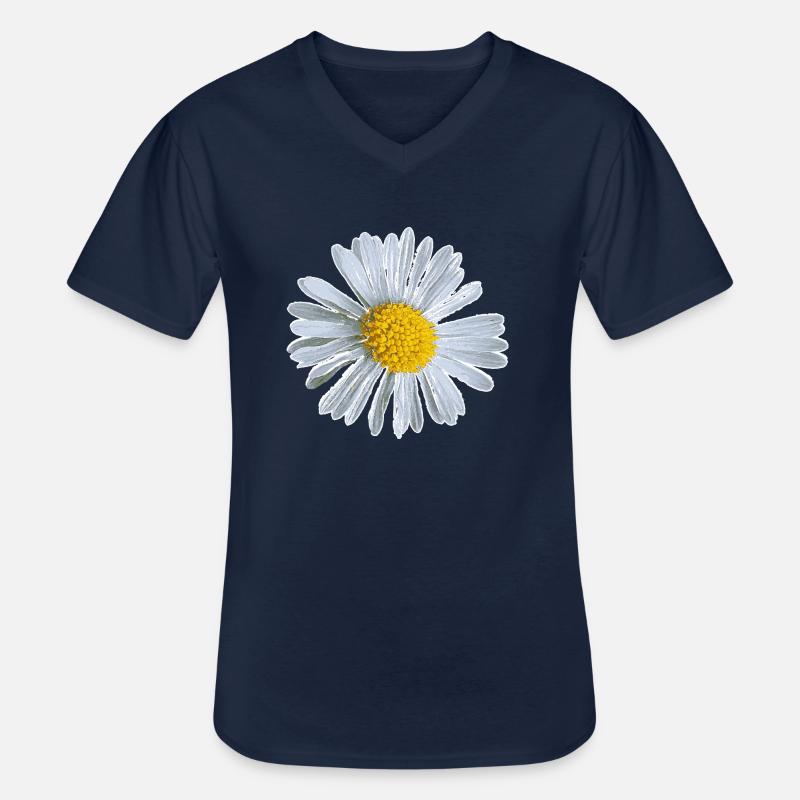 Blume Blüte Gänseblümchen Blumen Design - Männer-T-Shirt mit V-Ausschnitt - Navy