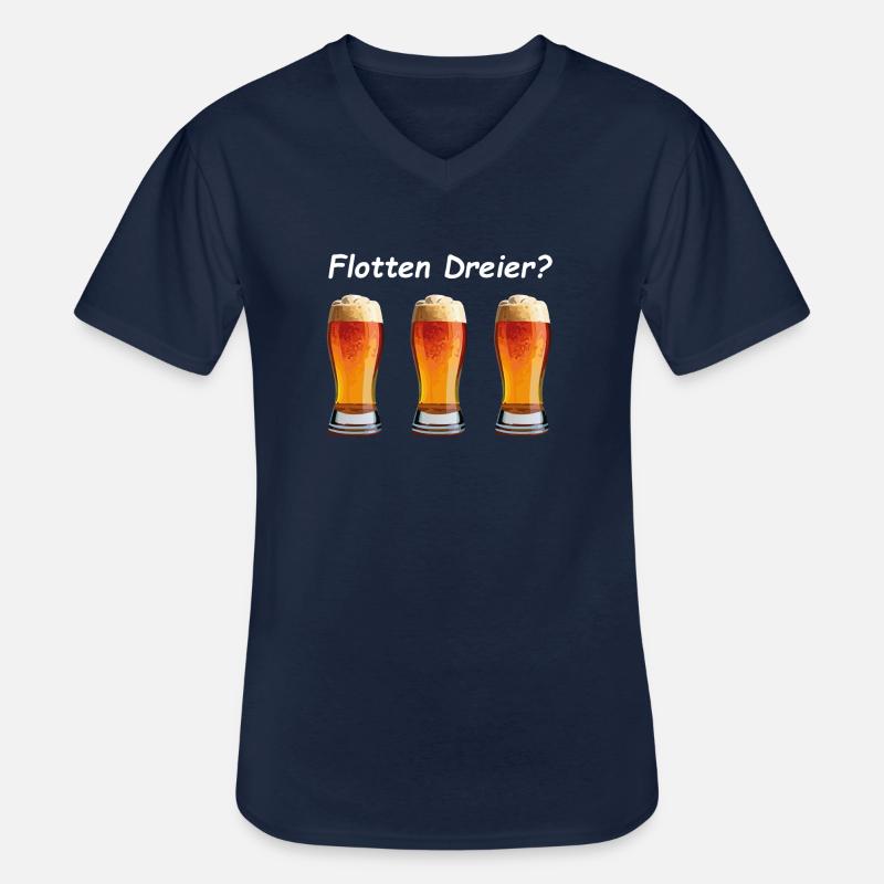 Flotte Bierchen? - Männer-T-Shirt mit V-Ausschnitt - Navy