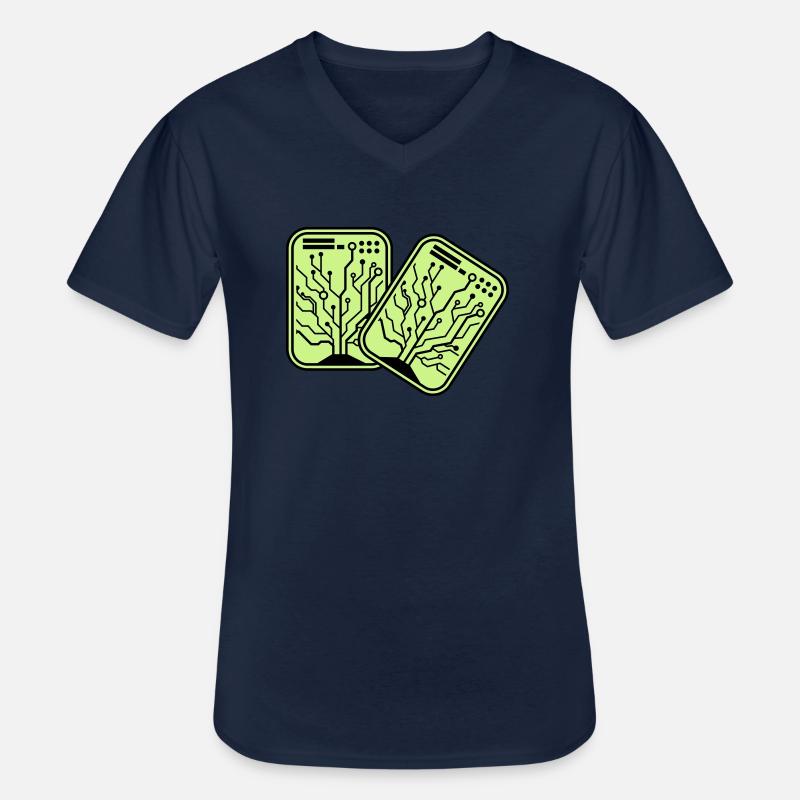 micro chip 2 - Männer-T-Shirt mit V-Ausschnitt - Navy