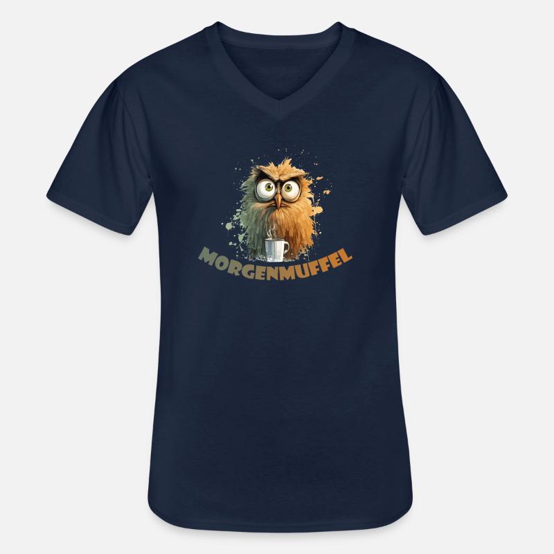 ein echter Morgenmuffel - Männer-T-Shirt mit V-Ausschnitt - Navy