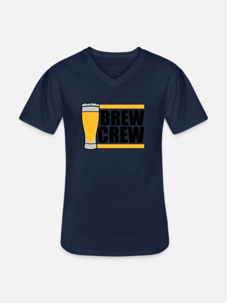 Bierglas Brew Crew Spruch - Männer-T-Shirt mit V-Ausschnitt - Navy