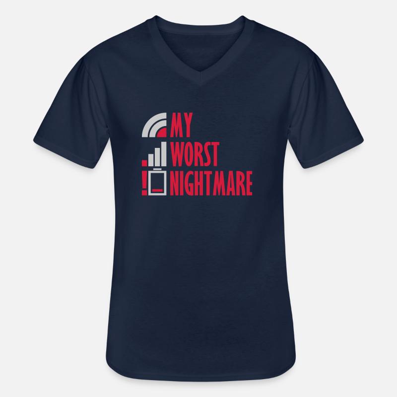 My worst nightmare Logos - Männer-T-Shirt mit V-Ausschnitt - Navy