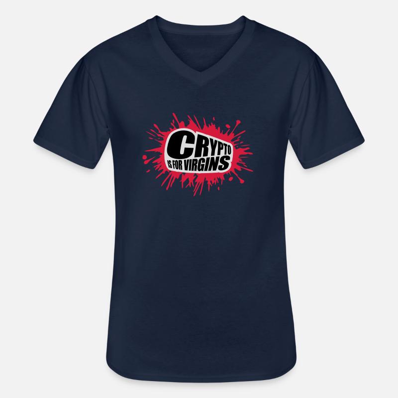 Crypto est pour les vierges - T-shirt col V Homme - marine