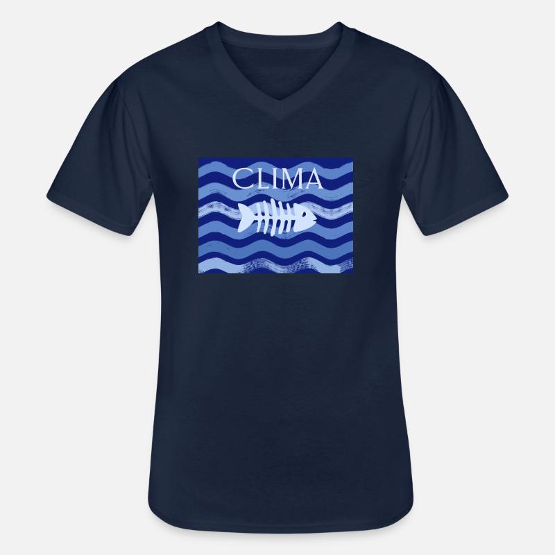 Clima - Männer-T-Shirt mit V-Ausschnitt - Navy