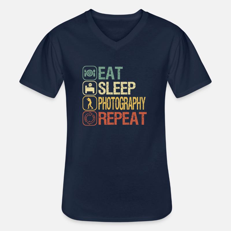 Fotograf - Männer-T-Shirt mit V-Ausschnitt - Navy