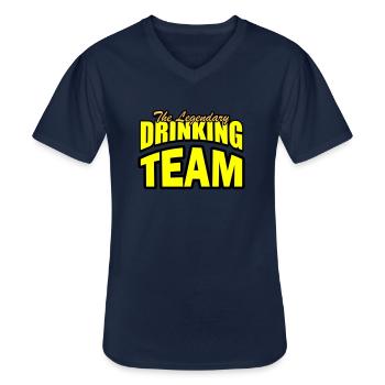 Drinking Team - Men's V-Neck T-Shirt - navy - Front - AI Model Male 178 dark (178cm)
