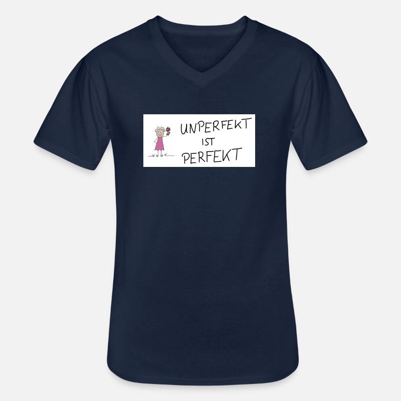 Unperfekt ist Perfekt - Männer-T-Shirt mit V-Ausschnitt - Navy