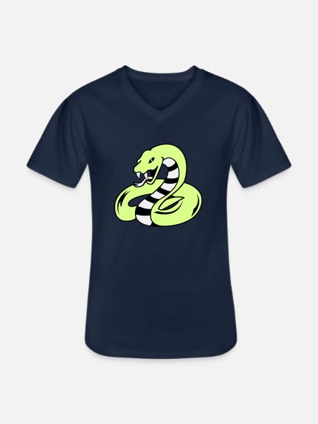 snake 02 - Men's V-Neck T-Shirt - navy