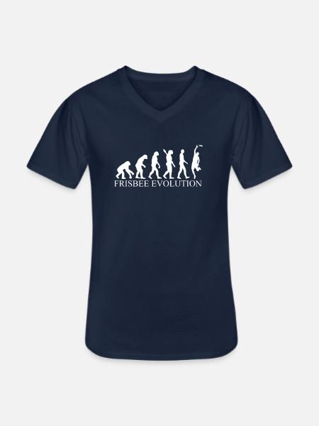 Frisbee evolution - Men's V-Neck T-Shirt - navy