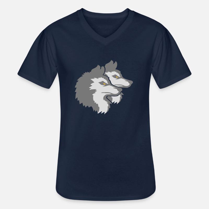 Logo de l’équipe Wolf Pack - T-shirt col V Homme - marine