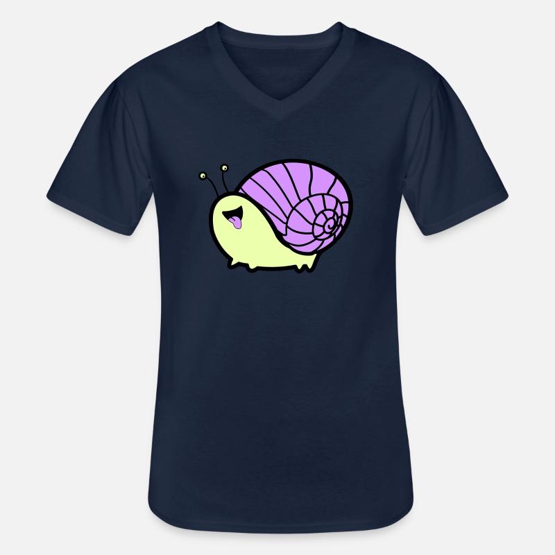 schnecke comic - Männer-T-Shirt mit V-Ausschnitt - Navy