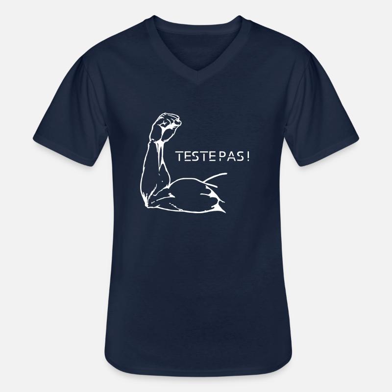Nicht testen! - Männer-T-Shirt mit V-Ausschnitt - Navy