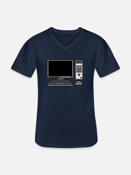 Computer Keyboard Mouse Screen - Men's V-Neck T-Shirt - navy