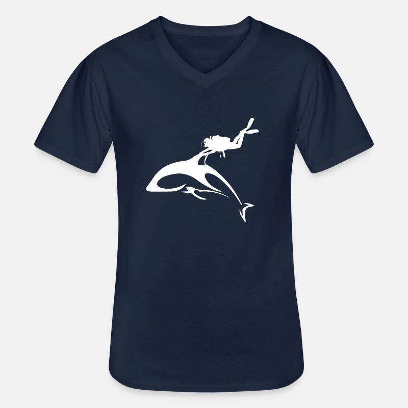 Diving Dive tauchen - Männer-T-Shirt mit V-Ausschnitt - Navy