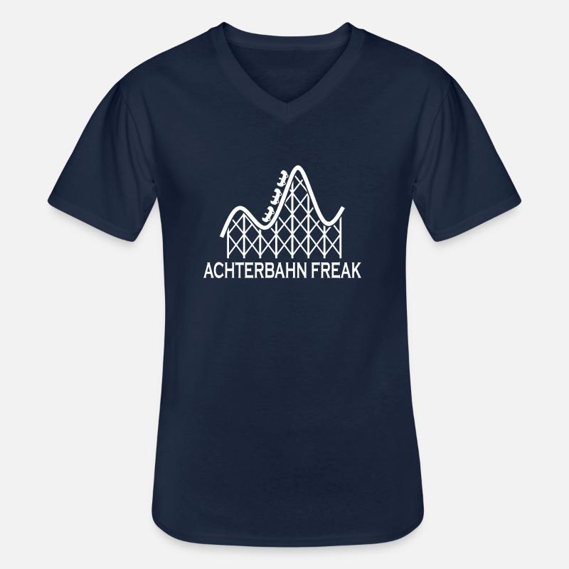 Rollercoaster Achterbahn - Männer-T-Shirt mit V-Ausschnitt - Navy