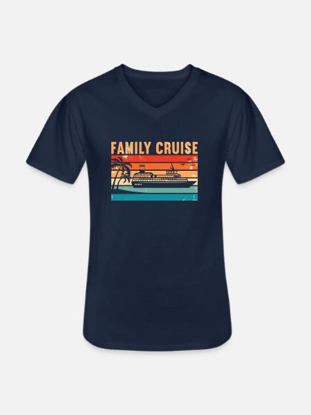Family Cruise - Men's V-Neck T-Shirt - navy