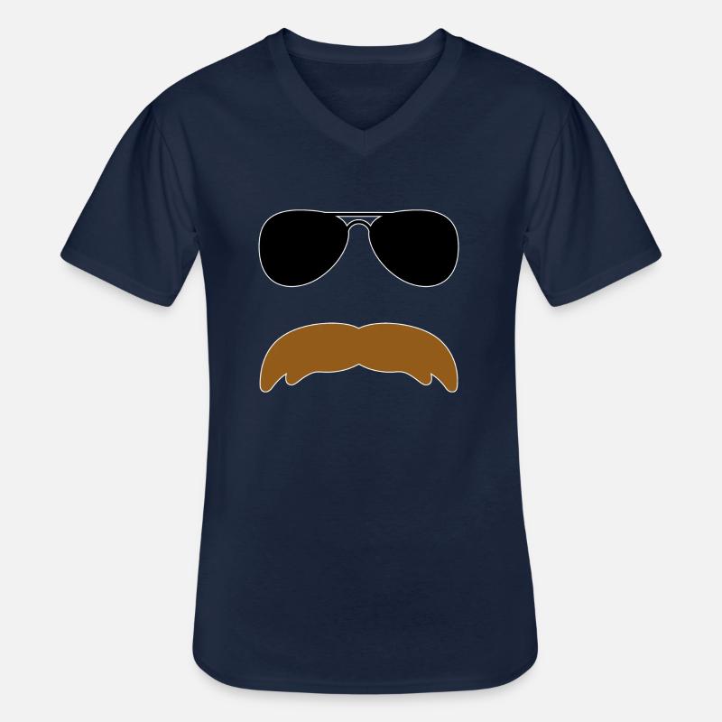 Olaf Schnörrisson - Männer-T-Shirt mit V-Ausschnitt - Navy