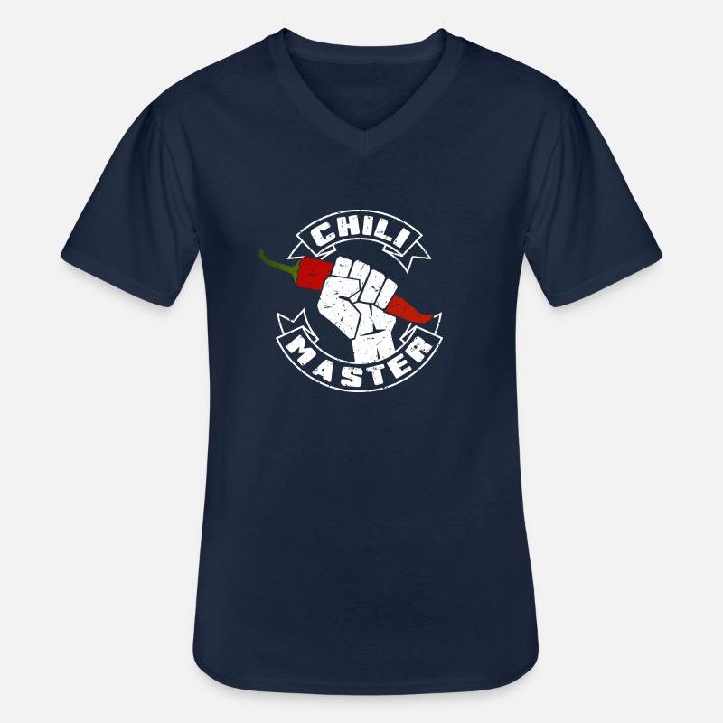 Chili Master - Männer-T-Shirt mit V-Ausschnitt - Navy