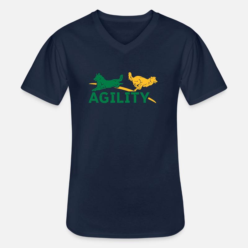 AGILITY - Männer-T-Shirt mit V-Ausschnitt - Navy