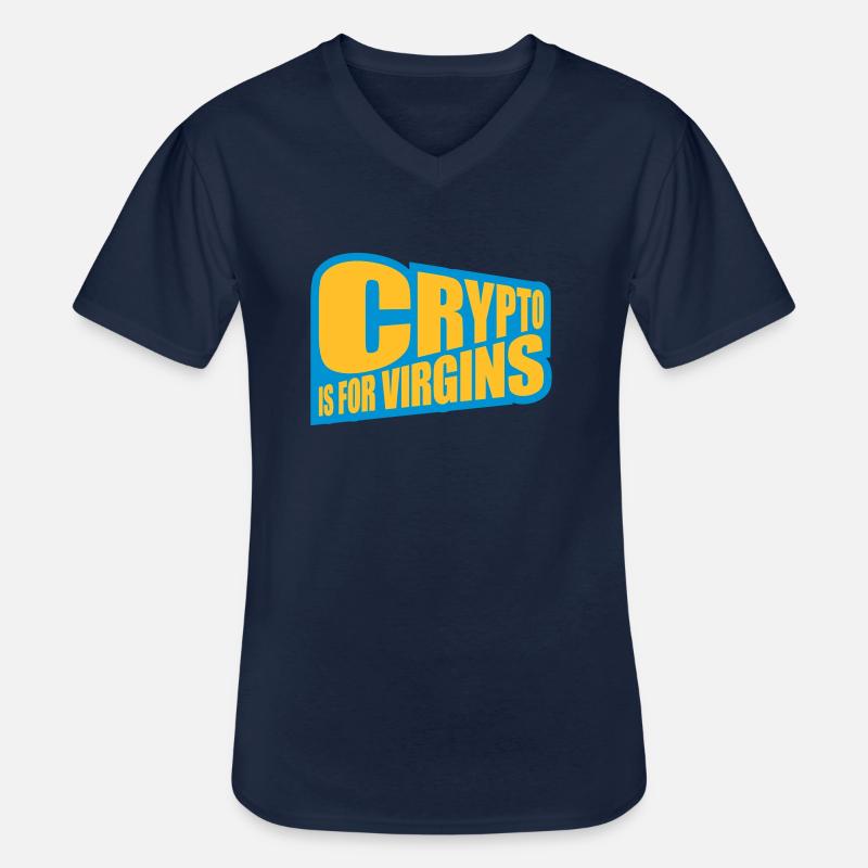 crypto is for virgins - Männer-T-Shirt mit V-Ausschnitt - Navy