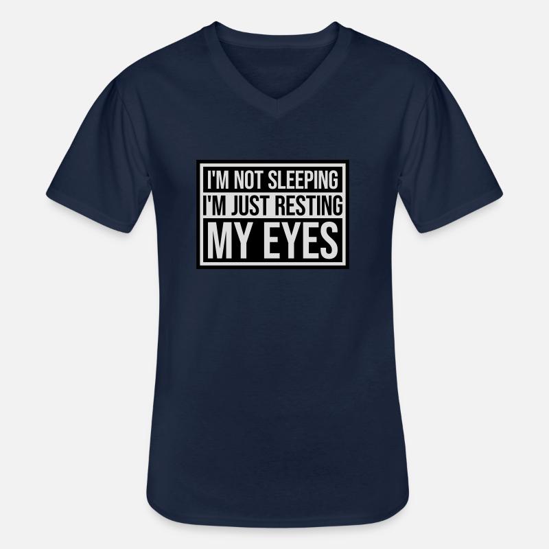 im not sleeping Zitat - Männer-T-Shirt mit V-Ausschnitt - Navy