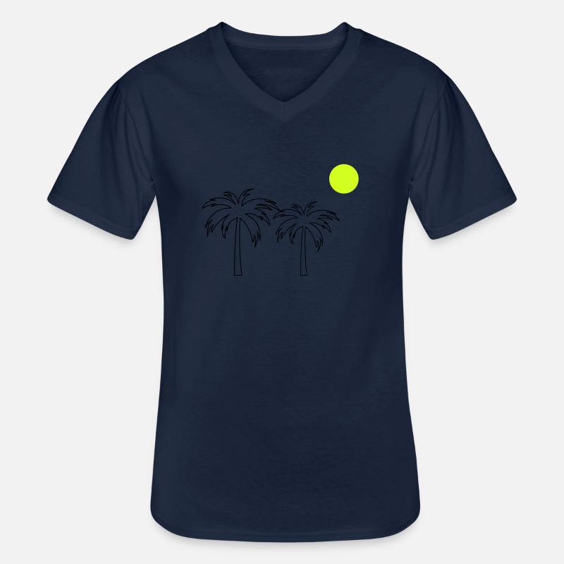 Palmen - Männer-T-Shirt mit V-Ausschnitt - Navy