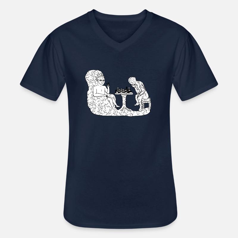Internet Meme - Brainlet Schach Meme - Männer-T-Shirt mit V-Ausschnitt - Navy