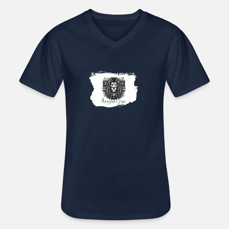Reggae-Jam - Männer-T-Shirt mit V-Ausschnitt - Navy