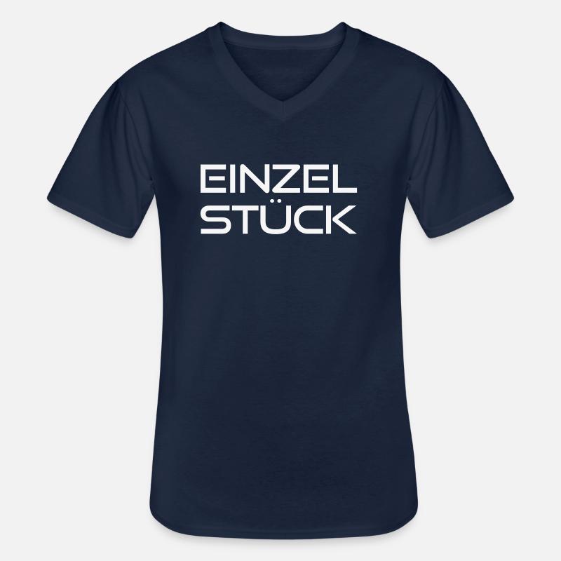 Einzelstück - Männer-T-Shirt mit V-Ausschnitt - Navy
